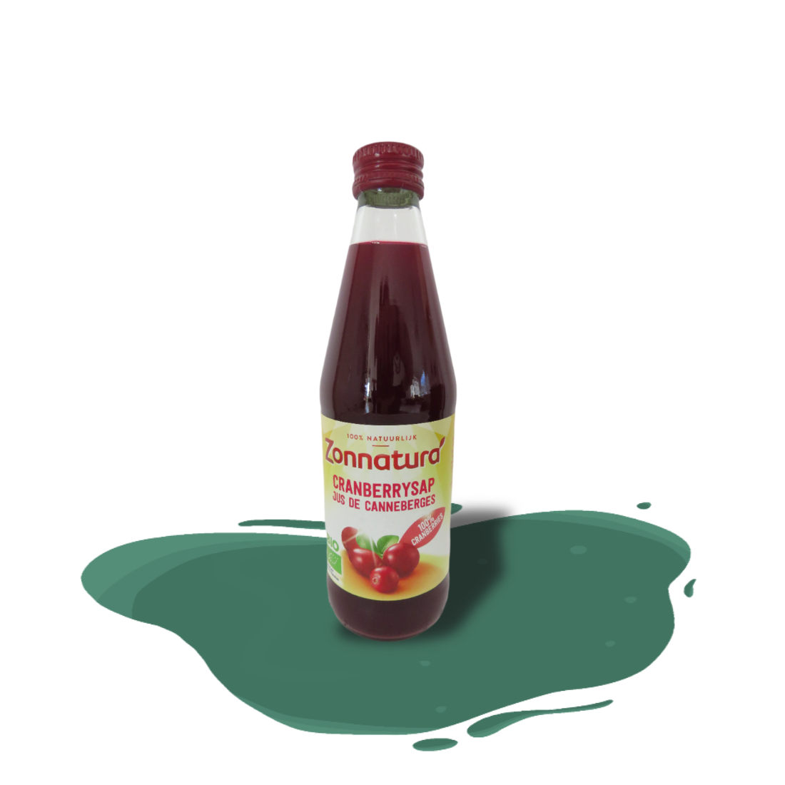100% organic cold-pressed cranberry juice — bold, unsweetened, and unfiltered, made with nothing but pure cranberries.