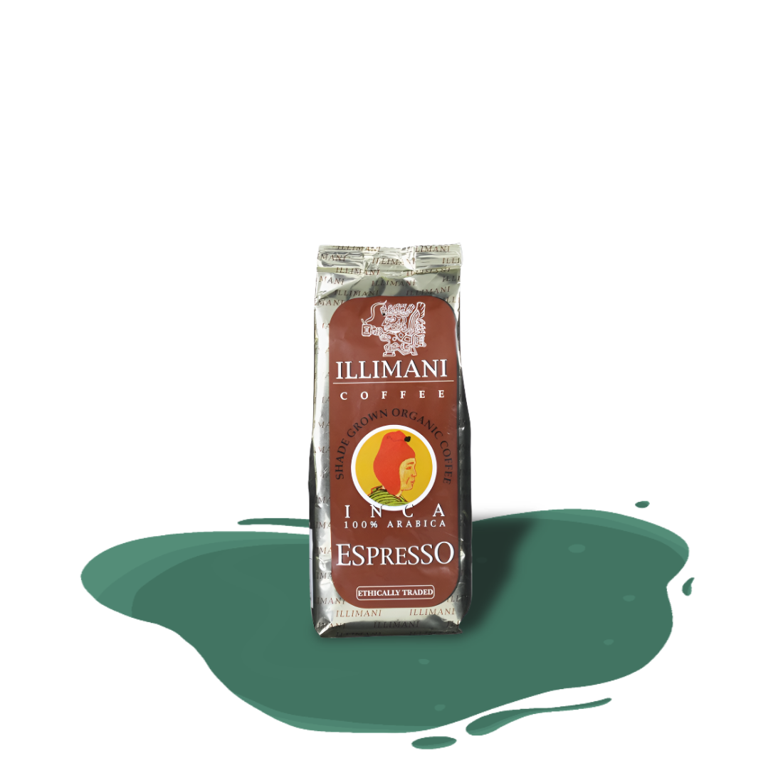 Organic Illimani Arabica coffee beans — ethically sourced, hand-harvested from Bolivian high-altitude farms, medium roasted for rich flavor.