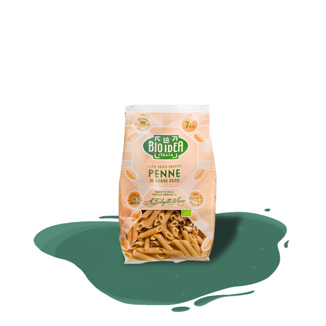 La Bio Idea Penne — organic durum wheat pasta from Sicily, bronze-cut and slow-dried for authentic texture.