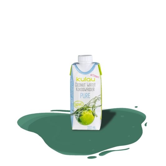 Organic coconut water from Kulau — pure, additive-free drink made from young green coconuts, ethically sourced and naturally refreshing.