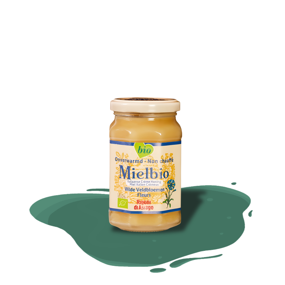 Organic raw wildflower honey from Italy, unpasteurized and unfiltered, naturally rich and harvested with care.