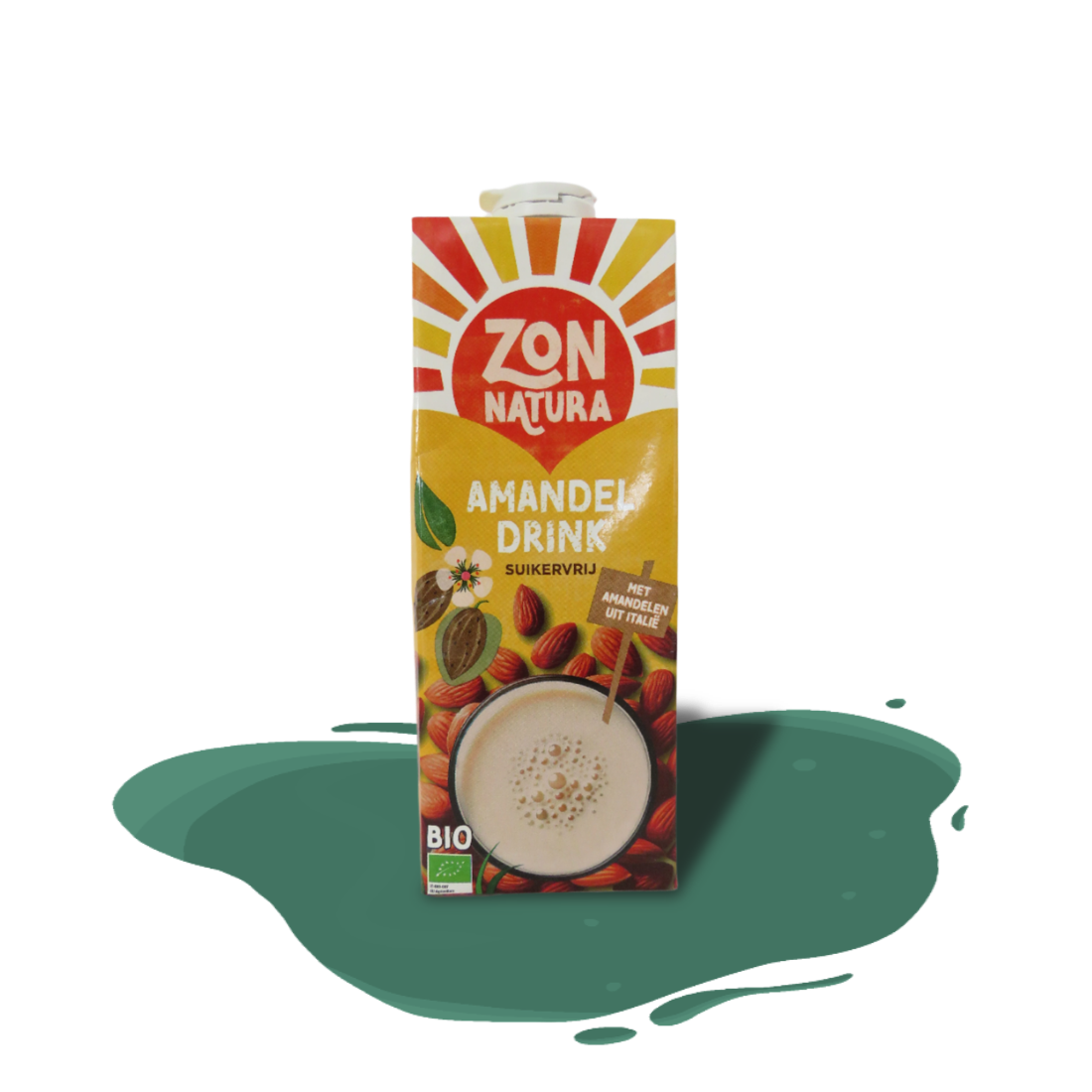 Organic almond drink from Zonnatura — simple and smooth, made with just almonds, water, and sea salt, with no added sugars.